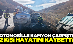 Hurdaya dönen otomobildeki 2 kişi can verdi