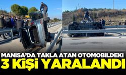 Akhisar'da otomobil takla attı: 3 yaralı