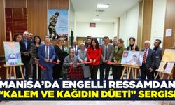 Manisa'da  Engelli Ressam Ramazan Göktaş'ın eserleri vatandaşlarla buluştu