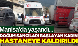 Manisa'da halk pazarında doğum sancıları başlayan kadın hastaneye kaldırıldı