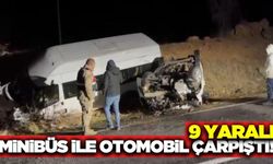 Mardin'de minibüs ile otomobilin çarpıştığı kazada 9 kişi yaralandı