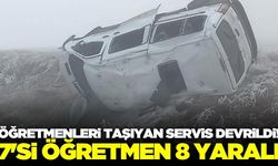 Muş'ta öğretmenleri taşıyan servis kaza yaptı: 8 yaralı