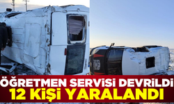 Servis minibüsünün devrildiği kazada 11'i öğretmen 12 kişi yaralandı