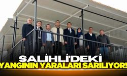 Salihli'de çıkan yangında evleri zarar gören aileye Büyükşehir Belediyesi'nden destek!