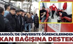 Sarıgöl'de üniversiteli öğrenciler kan bağışı kampanyasına destek verdi