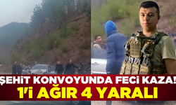 Adana'da şehit konvoyundaki otomobil kaza yaptı! 1'i ağır 4 yaralı