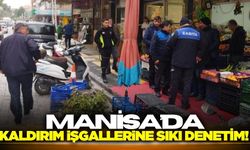 Manisa'da kaldırımı işgal eden araçlara denetim!