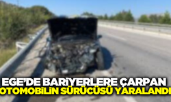 Afyonkarahisar'da otomobil bariyerlere çarptı: 1 yaralı