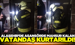 Alaşehir'de mahsur kalan vatandaşı itfaiye ekipleri kurtardı!