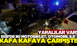 Aydın'da iki motosiklet, otomobille çarpıştı: 3 yaralı