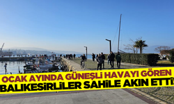 Balıkesir'de güneşli havayı gören vatandaşlar sahile akın etti