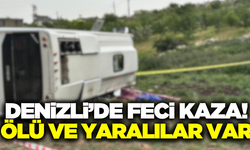 Denizli'de midibüsün devrildiği kazada ölü ve yaralılar var