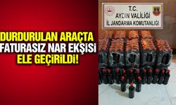 Aydın'da faturasız 550 litre nar ekşisi ele geçirildi