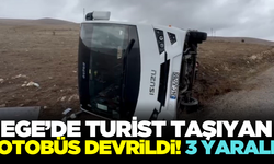 Ege'de Çinli turistleri taşıyan otobüs devrildi