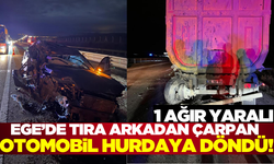 Afyonkarahisar'da otomobilin hurdaya döndüğü kazada 1 kişi ağır yaralandı