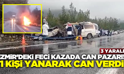 İzmir'de iki aracın çarpıştığı kazada can pazarı: 1 ölü 3 yaralı