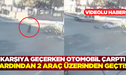 Akıl almaz kaza! Otomobil çarptı ardından 2 araç üstünden geçti