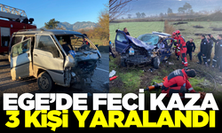 Minibüs ile otomobilin çarpıştığı kazada 3 kişi yaralandı