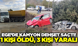 Muğla'da kontrolden çıkan kamyon iki otomobile çarptı: 1 ölü 3 yaralı