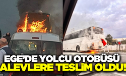 Muğla'da yolcu otobüsü alev alev yandı!