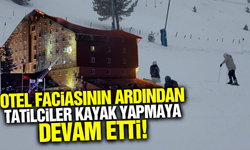 78 kişinin öldüğü faciada tatilciler kayak yapmaya devam ediyor