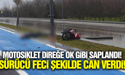 Balıkesir'de motosiklet direğe saplandı: Sürücü can verdi!