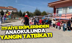 Afyonkarahisar'da itfaiye ekiplerinden, uygulamalı yangın eğitimi