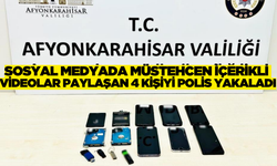 Sosyal medyada müstehcen içerikli videolar paylaşan 4 kişiyi polis yakaladı