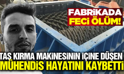 Taş kırma makinesinin içine düşen mühendis feci şekilde can verdi