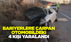 Afyonkarahisar'da otomobil bariyerlere çarptı: 4 yaralı
