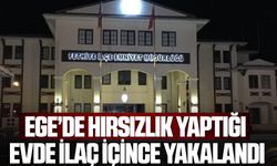 Ege'de hırsızlık yaptığı evde ilaç içince yakalandı