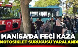 Manisa'da özel halk otobüsü ile motosiklet çarpıştı
