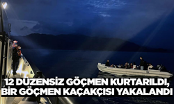 Muğla'da 12 düzensiz göçmen kurtarıldı