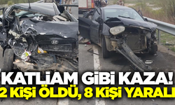 Otomobil ile minibüs çarpıştı: 2 ölü 8 yaralı