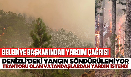 Denizli'deki orman yangını söndürülemiyor! Vatandaşlardan yardım istendi