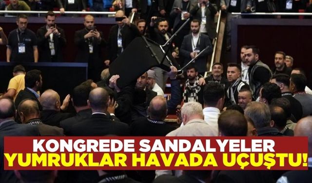 Beşiktaş Kongresinde sandalyeler havada uçuştu