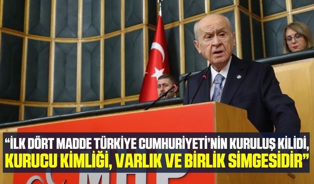 MHP Lideri Bahçeli: “Devleti milletten ayırmak, milleti devletten ayrıştırmak su katılmamış bölücülüktür.”