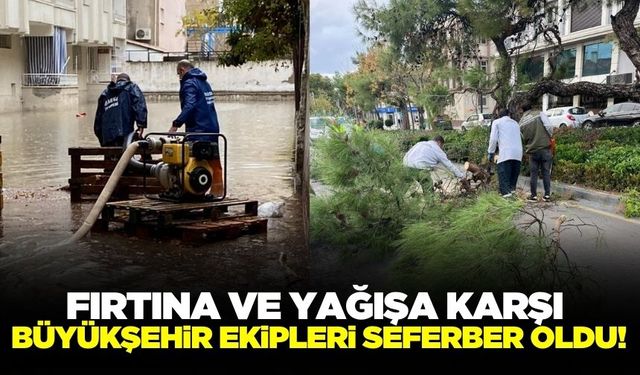 Manisa'da olumsuz hava şartlarına karşı Büyükşehir ekipleri sahada!