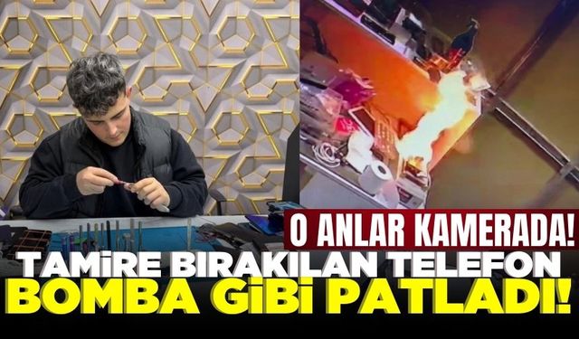 Telefon bomba gibi patladı: O anlar kamerada!