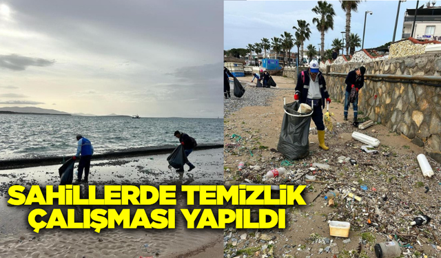 Aydın'da belediye ekipleri sahillerde temizlik çalışması gerçekleştirdi