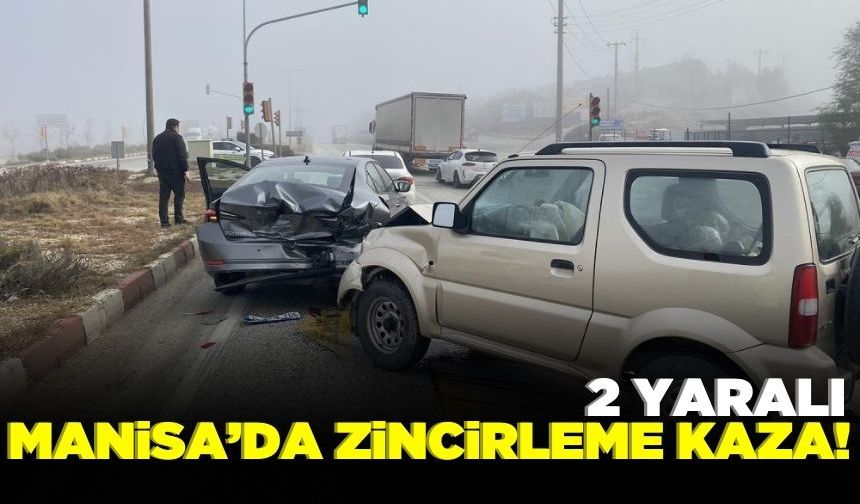 Manisa'da otomobiller çarpıştı: 2 yaralı