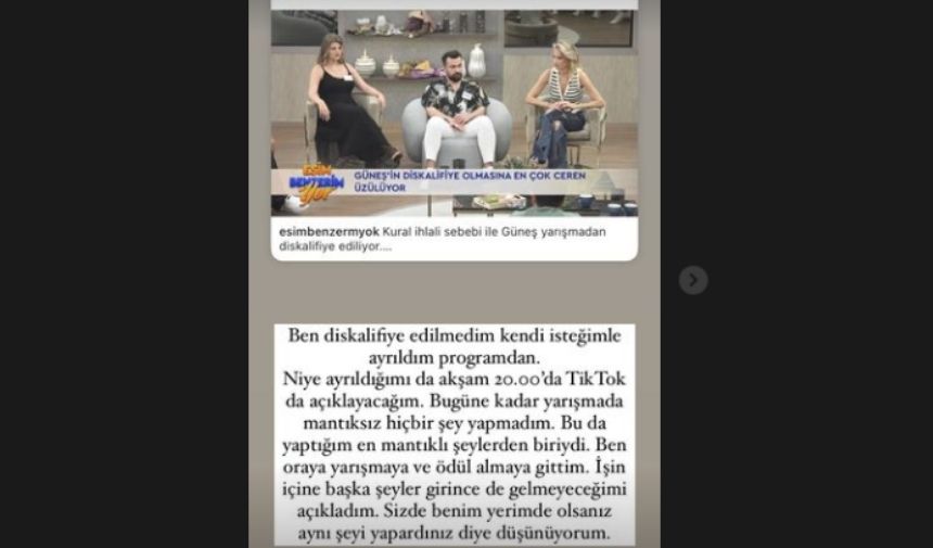 Eşim Benzerim Yok Güneş Elendi mi Yada Diskalifiye Mi Edildi
