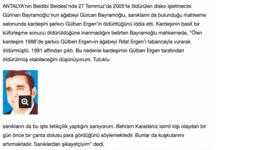 Gülben Ergen Abisi Neden Öldü