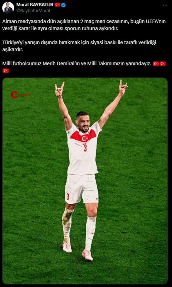 Ak Partili Baybatur'dan Merih Demiral'e ceza verilmesine tepki gösterdi-1