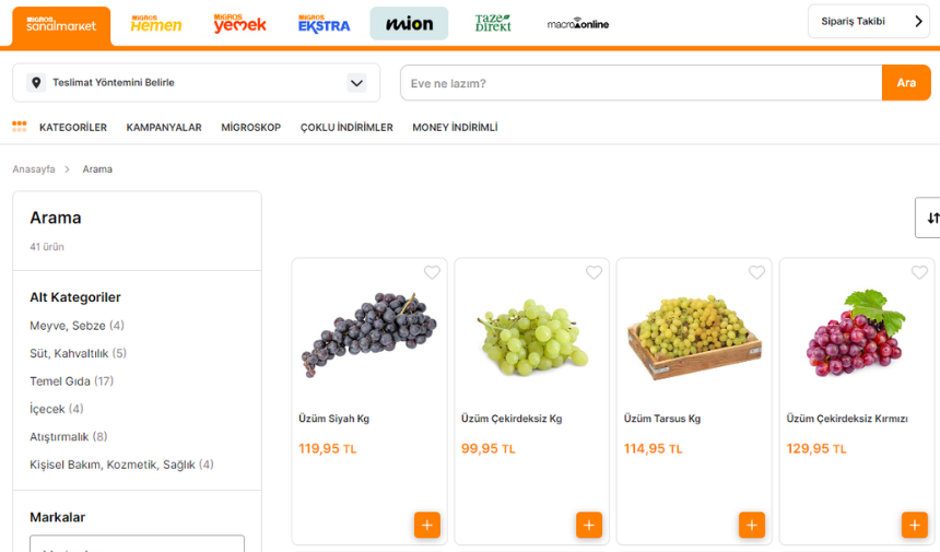 Migros Market Üzüm Fiyatları 11