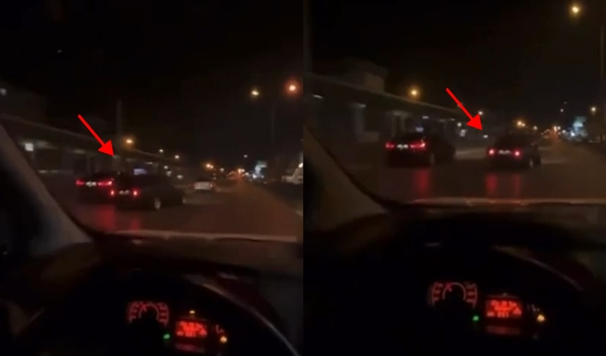 Yarışan Otomobiller Trafikte Dehşet Saçtı! (1)