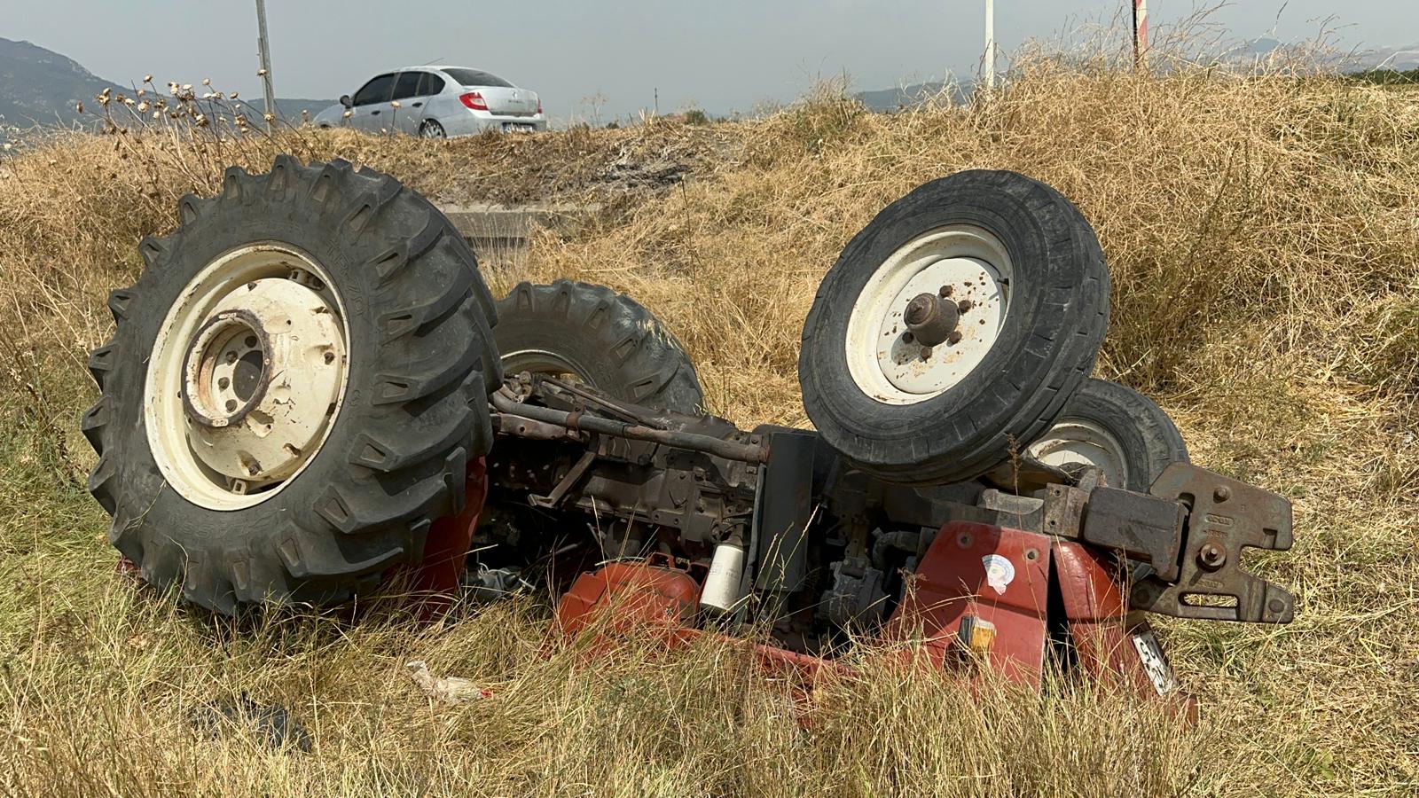 Manisa'da traktör şarampole yuvarlandı: 1 ağır yaralı