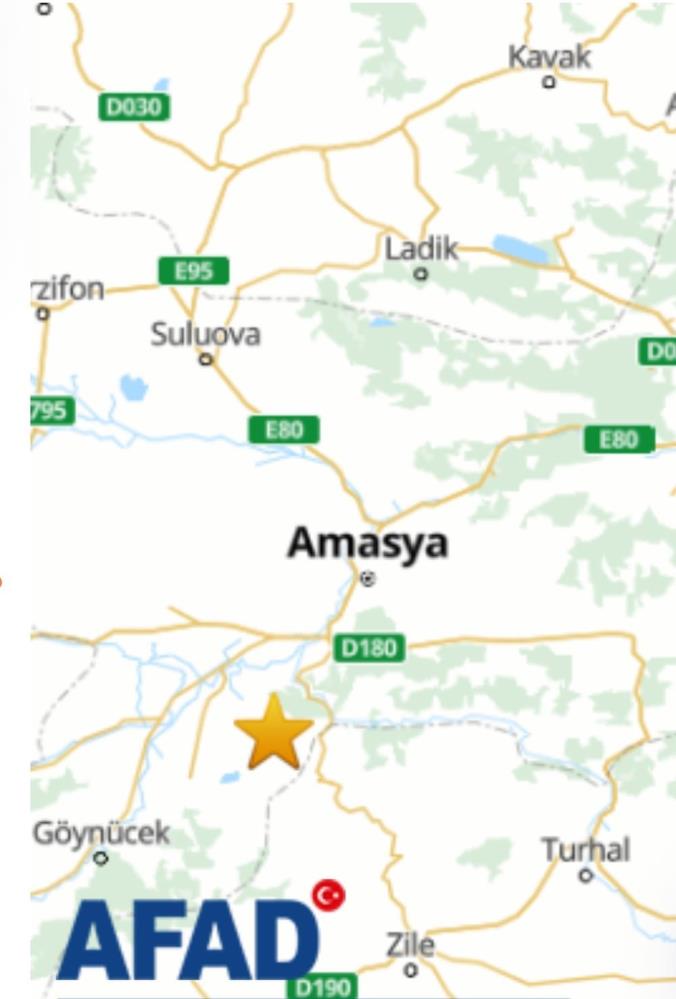 amasya'da korkutan depreler