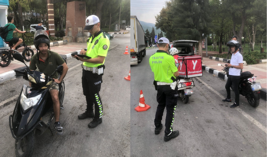 Manisa'da Motosiklet Sürücülerine Denetim 1