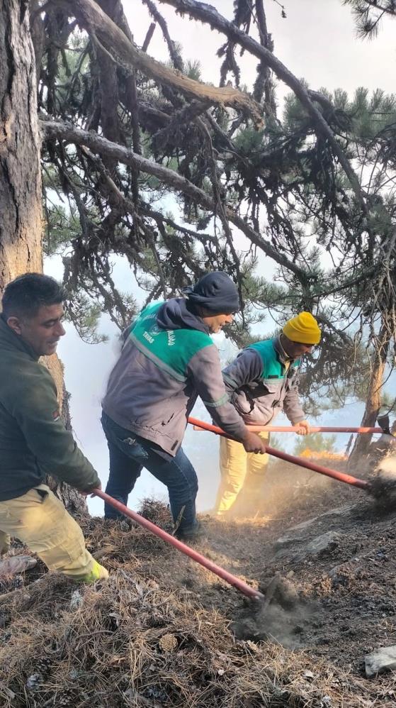 Denizli'de helikopterler yangına müdahale ediyor